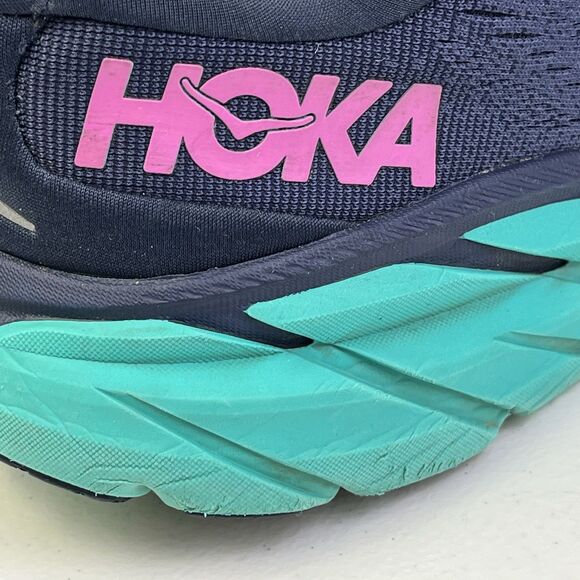 Hoka One One Clifton 8 Running Shoes  Women's 10.5 D Wide Blue Walking Sneakers - Picture 8 of 12
